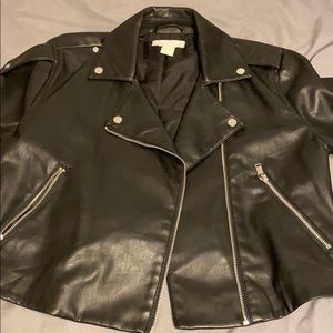 Black faux leather jacket